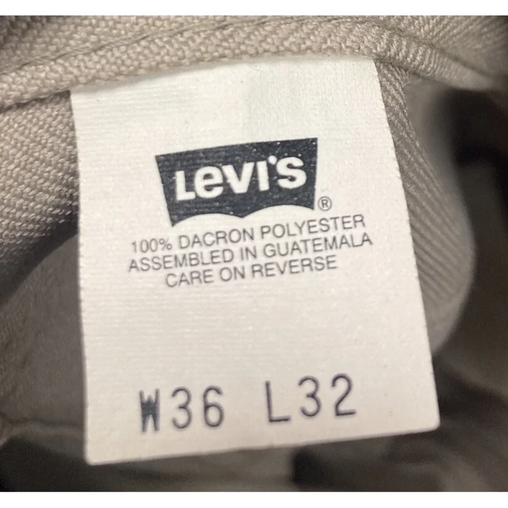 Vintage Levis Mens Tag 36 x 32 Beige Polyester Pants Black‎ Label 10517